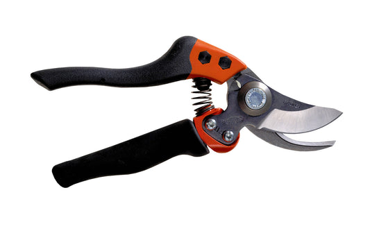 These French-made Left handed Bahco Bypass Pruners with Rotating Handle PXR-M2-L are designed for very frequent use. The swivel handle design allows the hand to rotate in a natural way as the cut is made. 1-1/4" (30 mm) cutting diameter max. Bahco Secateurs  Made in France. Left Hand - Medium ~ PXR-M2-L. 7311518240738