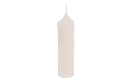 Candle-lite white plumbers candle for patios, hurricane lamps, & more. They will burn for approximately 8 to 10 hours. White color candle. Dimensions: 1-1/4" x 5". Pillar type candle. Fragrance Free. Do it Best No. 64693. 076001803278