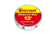 Starrett 1/2" x 12' Measure stix is manufactured with high quality precision steel. Produced with a permanent adhesive backing providing convenient, at-a-glance measurements. Can be mounted on work benches, saw tables, drafting tables, and more. The stix easily cut to proper size with scissors. Reads with left to right.