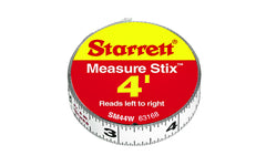 Starrett 4' Measure stix is manufactured with high quality precision steel. Produced with a permanent adhesive backing providing convenient, at-a-glance measurements. Can be mounted on work benches, saw tables, drafting tables, and more. The stix easily cut to proper size with scissors. Reads with left to right.