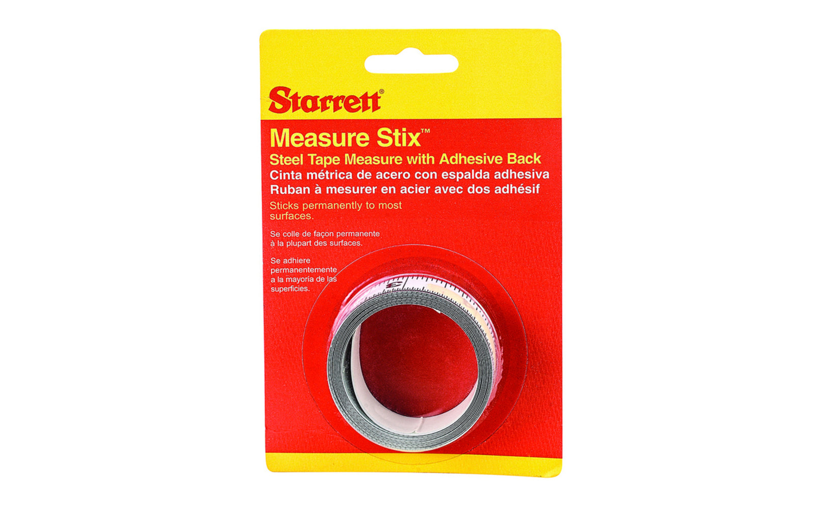 Starrett 6' Measure stix is manufactured with high quality precision steel. Produced with a permanent adhesive backing providing convenient, at-a-glance measurements. Can be mounted on work benches, saw tables, drafting tables, and more. The stix easily cut to proper size with scissors. Reads with Right to Left.