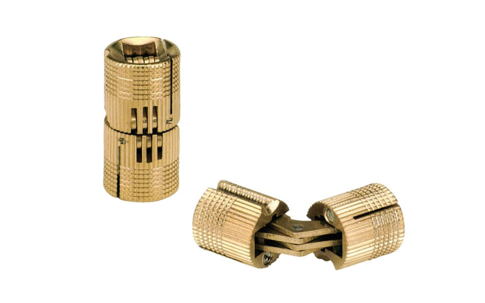 Barrel Soss Invisble Hinges offer the user more variety and easier installation. No mortising, just drill to the proper size and insert the hinge. Invisible from either side when the door is closed. Expandable wedge design gives adjustment for secure fastening. Hinge opens to 180 deg. Tamper proof design. 2 Pack