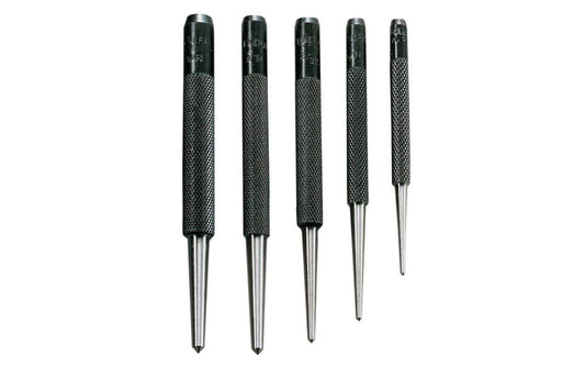 This General Tools Center Punch Set - SPC74 is a five-piece Center Punch Set is ideal for driving objects & nails, or making a dimple in a work piece where you intend to drill a hole. Sizes included:  1/16",  5/64",  3/32",  9/64",  5/32". 038728310187