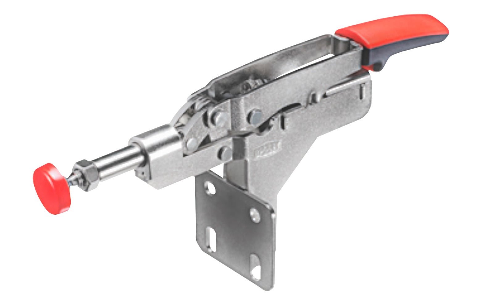 Bessey Auto-Adjust Horizontal Toggle Clamp - STC-IHA15. Auto-adjustment -  Self adjusts to variations in workpiece while maintaining clamping force - 3/8" clamping capacity. Adjustable clamping force based on the adjusting screw in the joint (Range of 25 to 250 lbs.). Holding capacity up to 450 lbs (nominal) ~ 788502201452