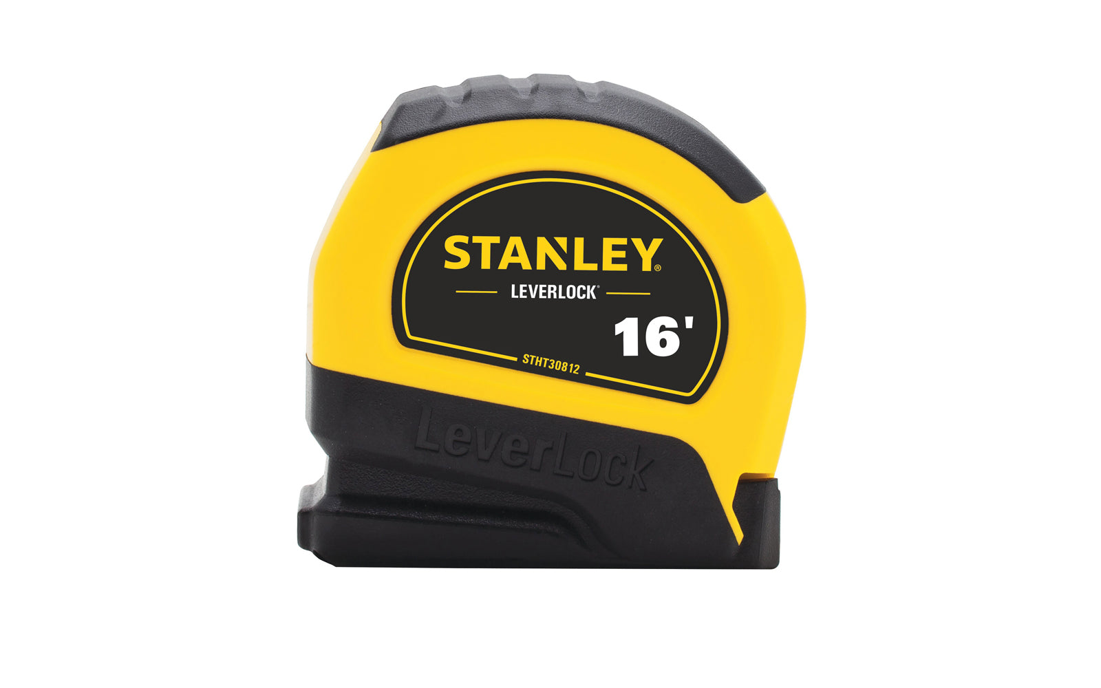 Model STHT30812 · Stanley Tools Leverlock model tape measure - Blade locks automatically. 16' long. 3/4" wide blade - Non-glare blade. Easy to read, comfortable to hold, & built to last, this tape measure is a versatile for all your jobs. The tape measure has a squeeze bottom lever to retract the blade. 076174308129