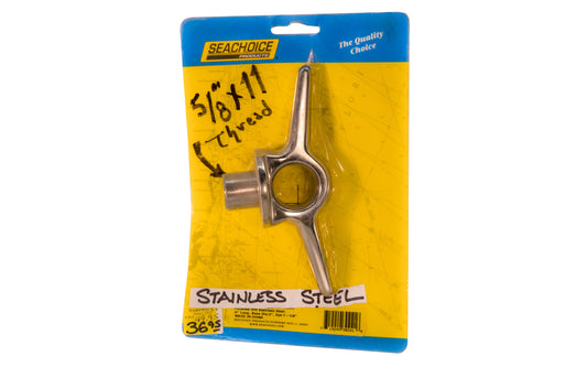 Seachoice 6" Stainless Threaded Lifting Ring / Cleat - 30241. 5/8" - 11 Thread. Made of 316 Stainless Steel material. SS threaded cleat. 719249302416