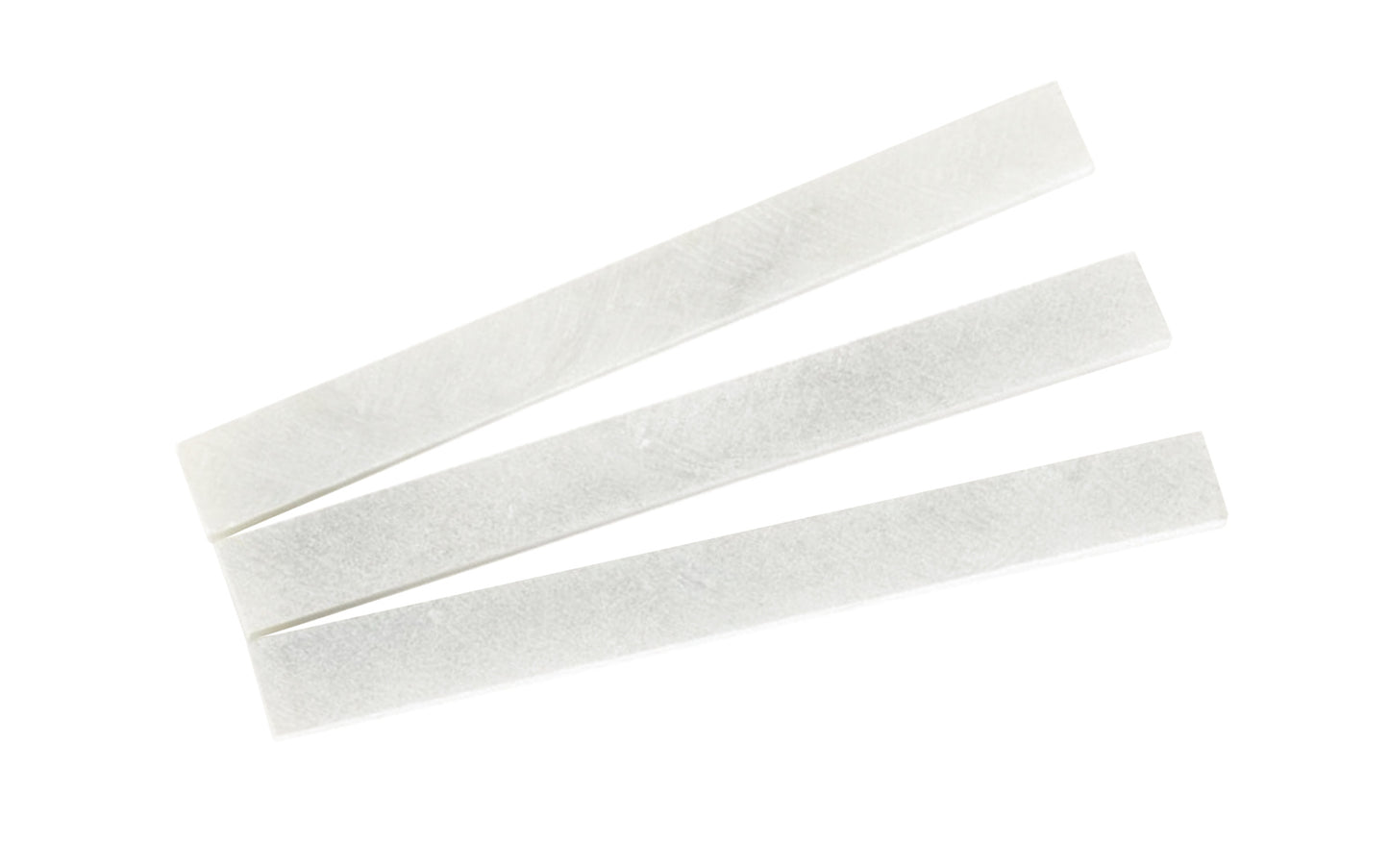 3/16" x 1/2" x 5" size soapstone refill pieces. Made of natural soapstone & marks well on dark surfaces. Great for for marking & outlining welds. Won't contaminate welds. #1 select natural white soapstone pencil refill. 3 Pack. Made by Forney Industries. Model 60306. 032277603066. 3/16" Thick x 1/2" Wide x 5" Long