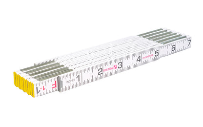 Stabila Engineer's Rule - Model No. 80015 - Type 600 - This folding rule made by Stabila is a quality Beechwood ruler that has high-strength hinges & hardened steel springs that deliver durability, smooth operation & positive lock. Weather resistant paint protects the wooden sections & the scale. 6' long folding ruler