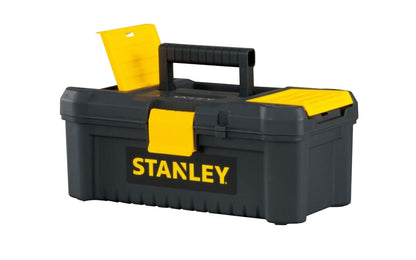 Stanley 12-1/2" "Essential" Toolbox is newly redesigned & engineered to satisfy virtually any storage need. It has top organizers for small parts organization & includes a tool tray with handle. It also has a padlock opening, which enables to lock the tool box. 076174755145. Model STST13331. Made in Isreal