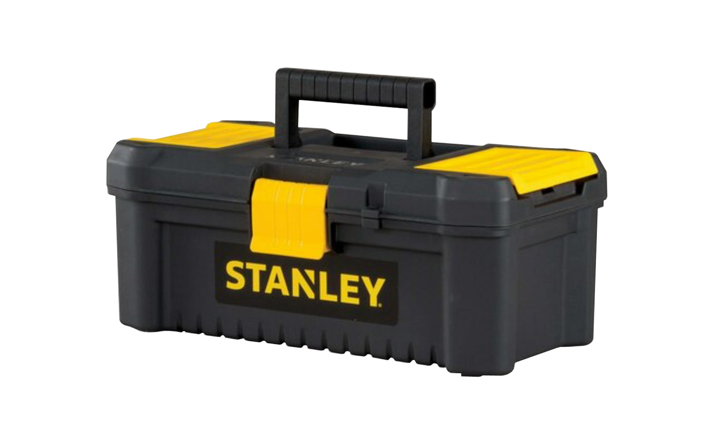 Stanley 12-1/2" "Essential" Toolbox is newly redesigned & engineered to satisfy virtually any storage need. It has top organizers for small parts organization & includes a tool tray with handle. It also has a padlock opening, which enables to lock the tool box. 076174755145. Model STST13331. Made in Isreal