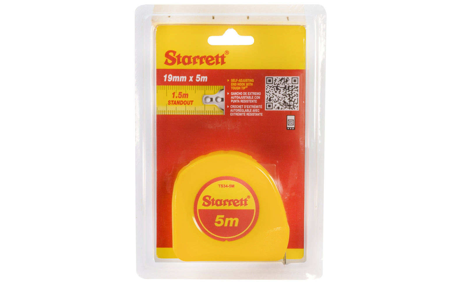 Starrett 5m Metric Tape Measure. 5m length - 3/4" width - Metric Graduations. Durable ABS plastic case. Steel belt clip. Starrett Model KTS34-5M. 049659306620