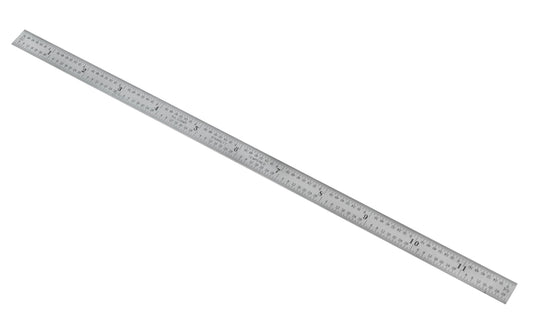 Starrett 12" Rule - 1/8", 1/16", 1/32", 1/64" Grads. Features a satin chrome finish.  Made in USA. C304R-12. 049659660098
