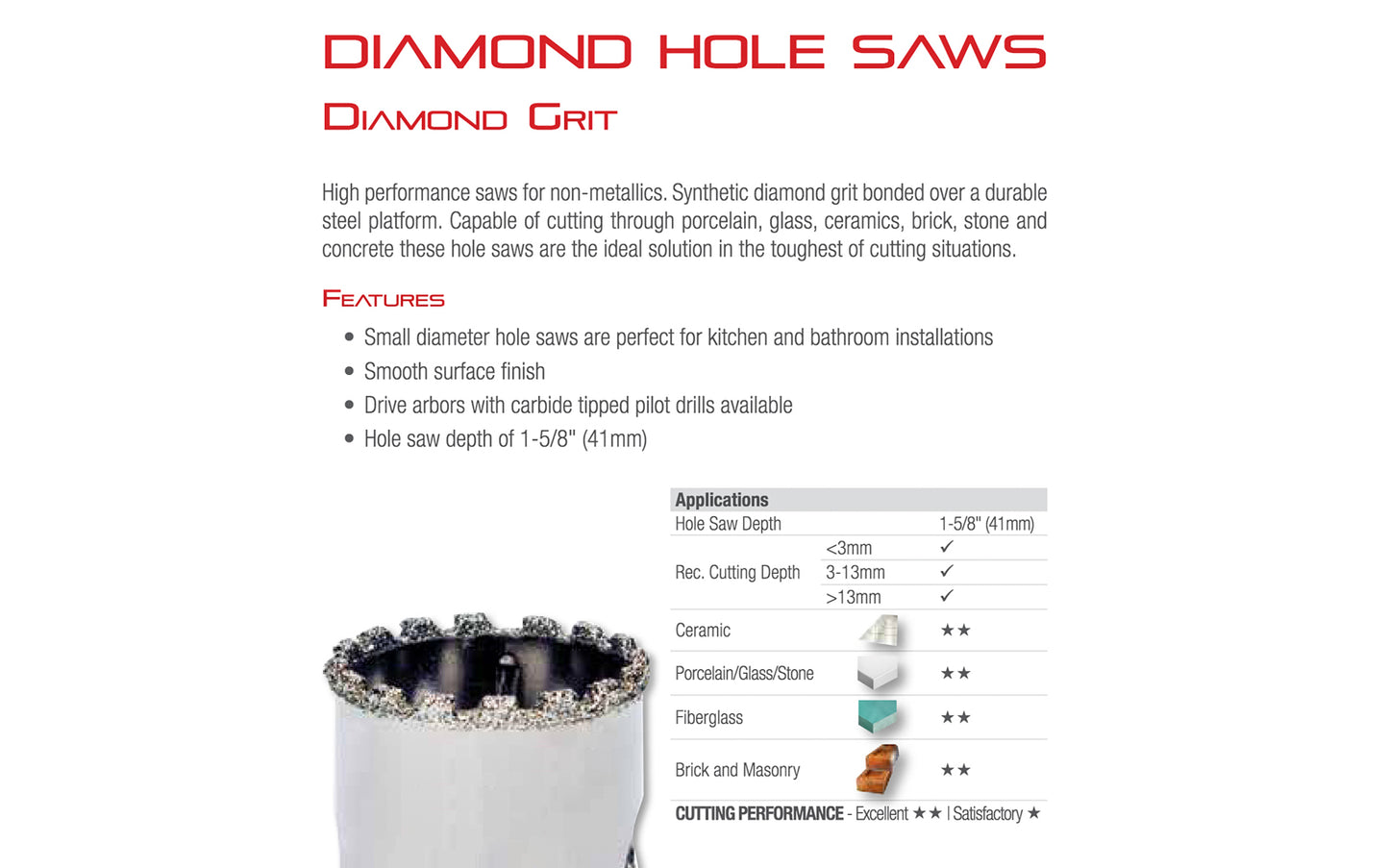 Starrett Diamond Grit Hole Saw