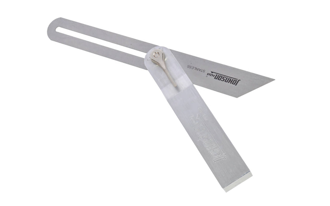 Model 1913-1000 - Heavy duty adjustable stainless steel blade will not rust or corrode - 10" blade length. Stainless steel edging on handle - High-torque locking lever holds blade securely in place - Heavy duty solid aluminum handle. 049448191314. Johnson Level 10" professional aluminum T-bevel