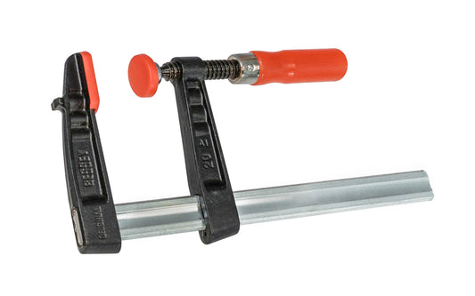 This Bessey 12" Medium-Duty Steel Bar Clamp head is made of malleable cast iron. Fixed jaw & sliding arm generates powerful & rigid clamping. Wooden handles - 1000 lb. clamping pressure - Model TG4.512 - "TG series" Bessey Clamps 12" max opening - 4-1/2" throat depth - Made in Germany - 091162007037. Medium Duty Clamp