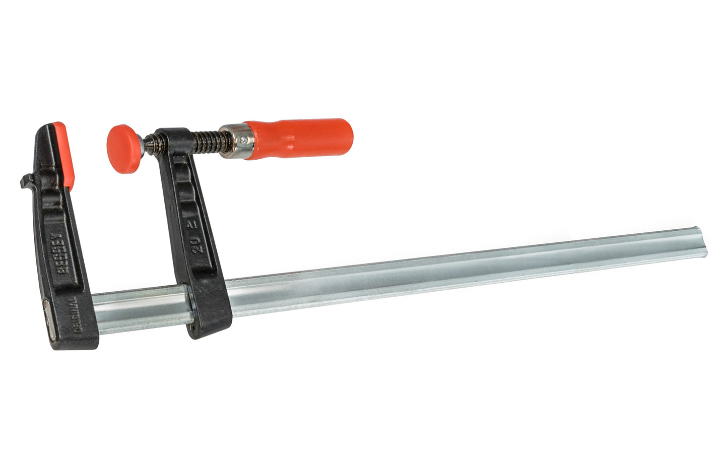 This Bessey 24" Medium-Duty Steel Bar Clamp head is made of malleable cast iron. Fixed jaw & sliding arm generates powerful & rigid clamping. Wooden handles - 1000 lb. clamping pressure - Model TG4.524 - "TG series" Bessey Clamps 24" max opening - 4-1/2" throat depth - Made in Germany - 091162007570. Medium Duty Clamp