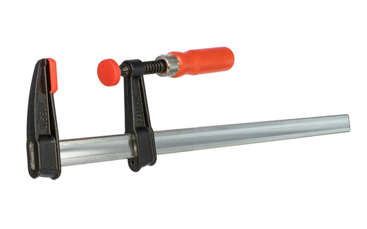 Bessey Light-Duty Steel Bar Clamps heads are made of malleable cast iron. The fixed jaw & sliding arm generates powerful & rigid clamping - acts against torsional forces - Wooden handles - 600 lbs. clamping pressure - Model No. TGJ2.518 - "TG series" Bessey Clamps 18" max opening - 2-1/2" throat depth - Made in Germany - 091162006030