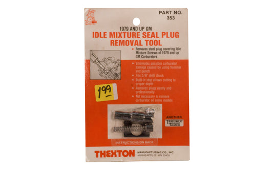 Thexton Idle Mixture Seal Plug Removal Tool