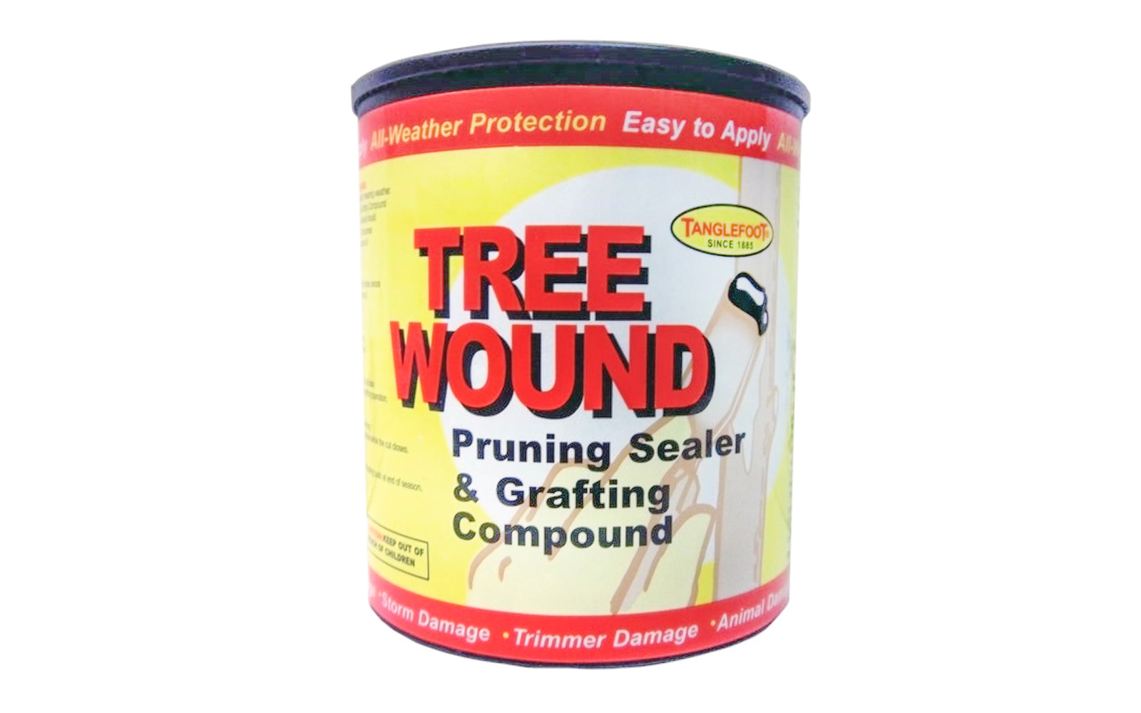 Tanglefoot Tree Wound - 16 oz. Pruning sealer & grafting compound. Helps repair damage caused by pruning, animals, insects, power equipment, & storms. Ideal to seal wounds, grafts, & tree cavities. Provides pliable, protective seal for tree wounds. Waterproof & not affected by freezing temperatures. Ready-to-use, fast drying, water soluble.  Made in USA.