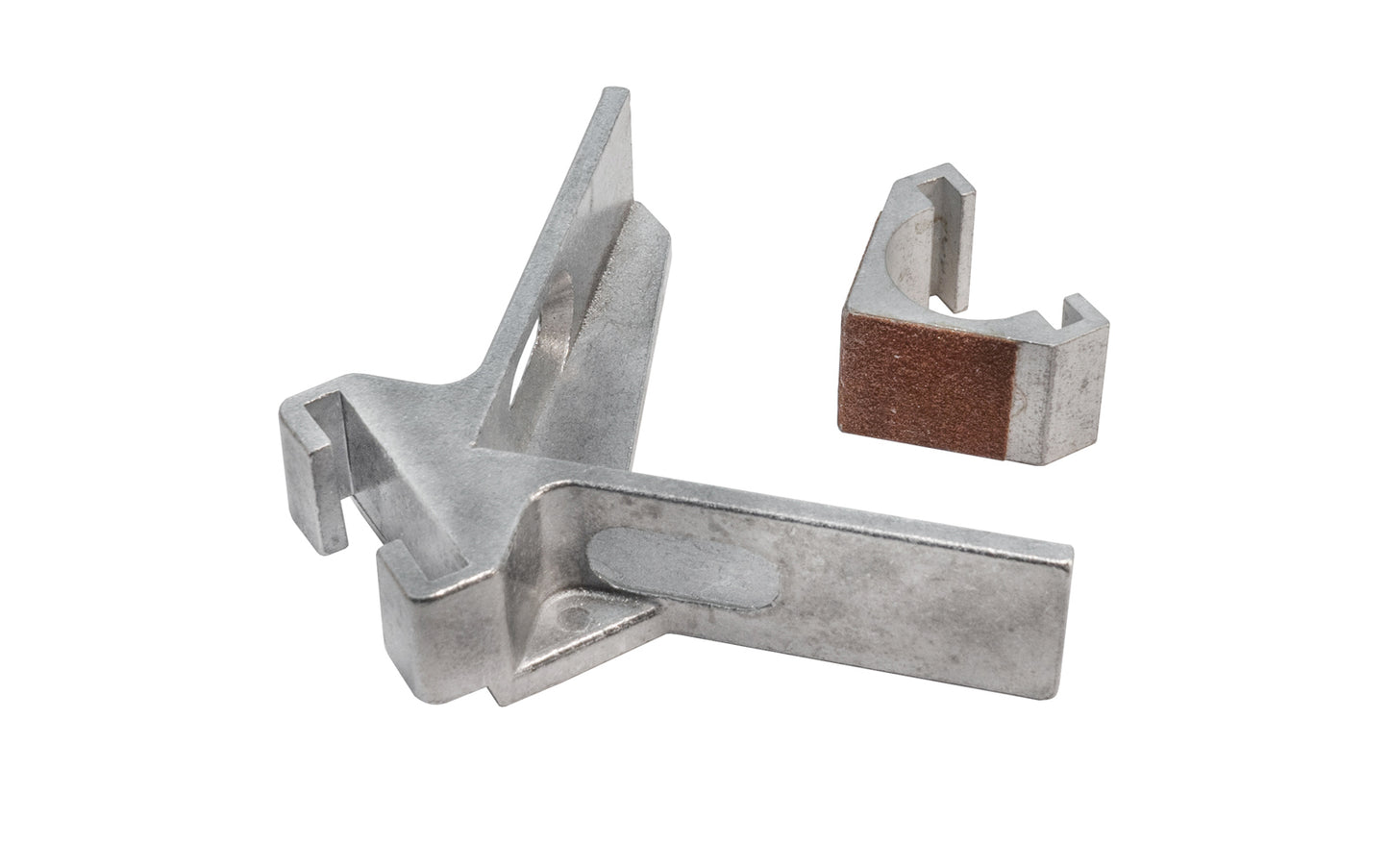 Dubuque Miter Attachment for Aluminum Bar Clamps. Enables for clamping 45° angles with Dubuque Series UC-900 Aluminum Bar Clamps. Encludes (1) outside & (1) inside miter attachments. Dubuque "Miro Moose". Model UC905A ~ Made in USA. 099687009055