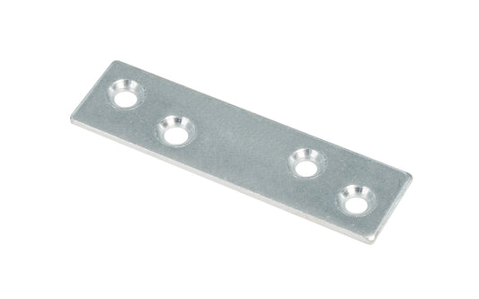 These flat mending plate irons are designed for furniture, cabinets, shelving support, etc. Allows for quick & easy repair of items in the workshop, home, & other applications. Made of steel material with a zinc plated finish. Countersunk holes. Sold as singles. 3"  long size. 