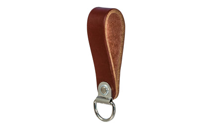Made in USA - A belt worn Occidental Leather utility Dee for secure attachment of spring snaps supplied on items such as telephone butt-sets, testers. Features a 3/4" dee ring. Loop is strongly riveted. Fits up to a 3" work belt. Made of genuine leather - Model 5031 - 759244164602 - Occidental Leather Belt Attachment