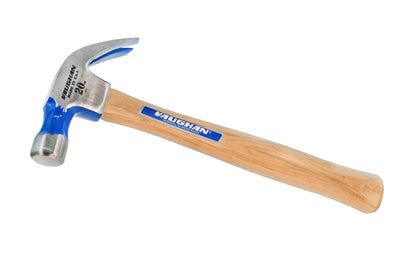  20 oz Vaughan DO20 smooth face claw hammer has a polished striking head, sides & claw. Octagon neck & round smooth face, & the hammer is triple wedged for "Sure-Lock" handle tightness. Hickory hardwood handle. Smooth Face. Octagonal Neck. Rust-resistant powder coat finish.  Made in USA. 051218115031. Model DO20