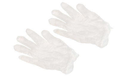 These powdered Vinyl gloves are good disposable gloves for a variety of uses including home improvement, light duty work, shop use, food preparation, painting, cleaning, hobby work, arts & crafts, etc. Beaded cuff style Powdered Vinyl - 100 gloves in box - Ambidextrous design fits right or left hand - No latex