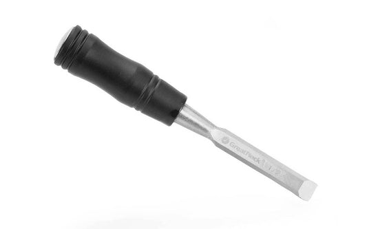 GreatNeck 1/2" chisel is a general purpose wood chisel designed for woodworking projects. 3" blade is constructed of drop forged steel for strength & durability & is precision ground for accuracy. Handle is constructed of premium grade acetate with a steel cap for use with chisel mallets. Great Neck Model WC50