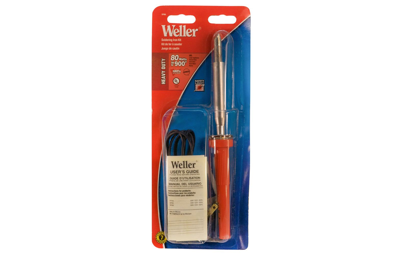 Weller 80W Heavy Duty Soldering Iron Kit. Kit includes 3/8" chisel tip & stand.  Made by Weller - Apex Tool Group. 037103169167