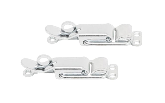 These lockable draw catches are made of steel material with zinc-plated finish. Latches for a tight secure closing. Surface mount. Use to secure trunks, chests, cases, tool boxes, & other items. 1-1/4" wide x 3-3/4" high. National Hardware Model No. N208-587. 2 Pack. 038613208582