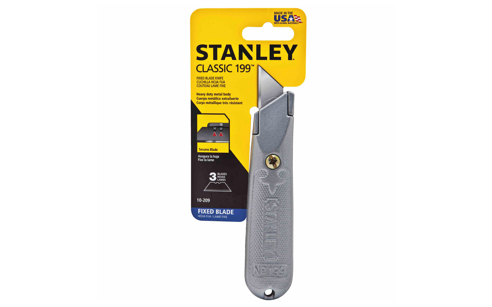 Vintage Circa Late 1960's Stanley No.199 Utility Knife, Original Aluminum,  Good Lightly Cleaned Condition Blades Can Be Stored Inside 