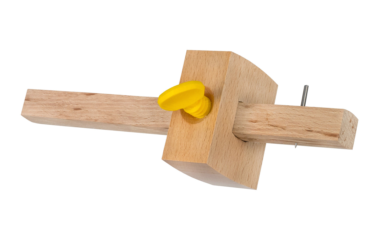 This Crown Tools Beech Marking Gauge is a quality marking gauge that is a good tool for marking & scribing. 8" overall length. Manufactured from the finest kiln dried Beech. Tough plastic yellow thumb-turn on gage. Crown Tools Model 135. Made in England.