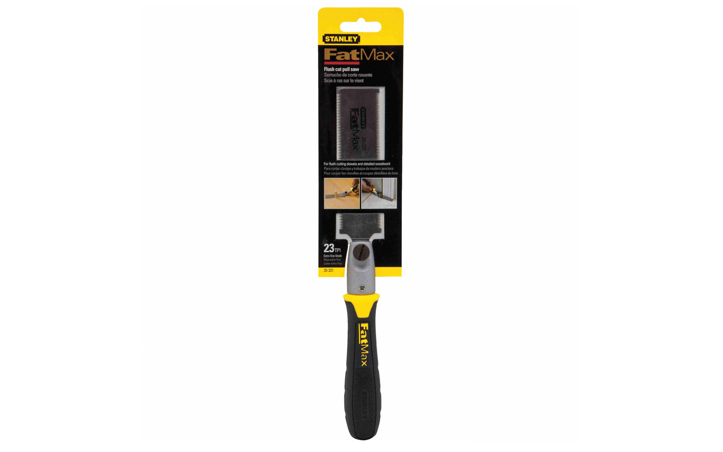 Stanley 4-3/4" Fatmax Flushcut Pull Saw ~ 20-331 - 23 TPI ~ For flush cutting dowels & detailed woodwork ~ Great for trimming through tenon or lap joints