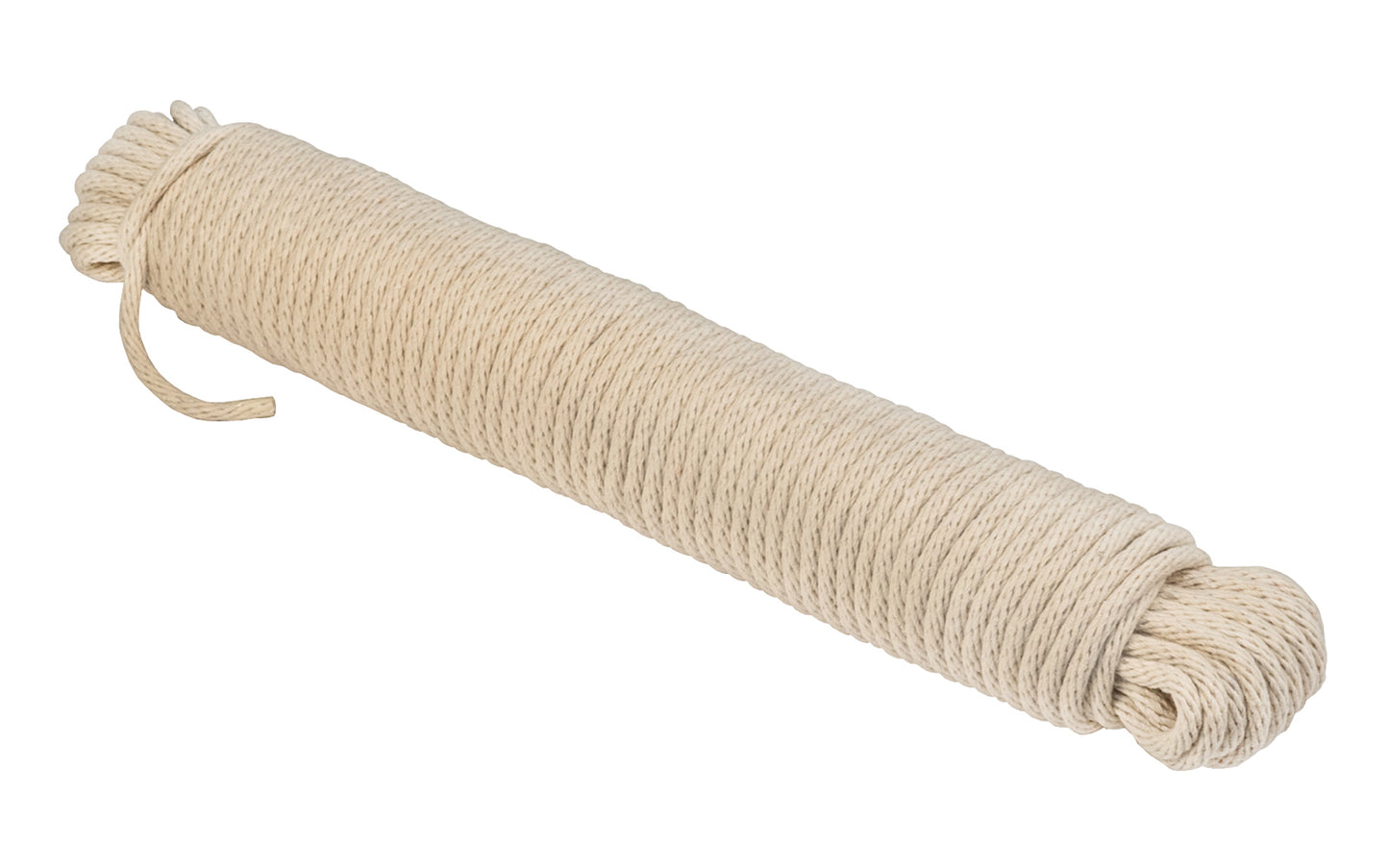 Natural Cotton Braided Sash Cord ~ #7 Size - 7/32" x 100'. Maximum wear & high breaking strength (30 lb. working load limit). Solid braided cotton sash cord for sash windows #7 size cord ~ Natural cotton fiber ~ Low stretch ~ 7/32" thick diameter x 100' long. Great for other purposes around the shop.