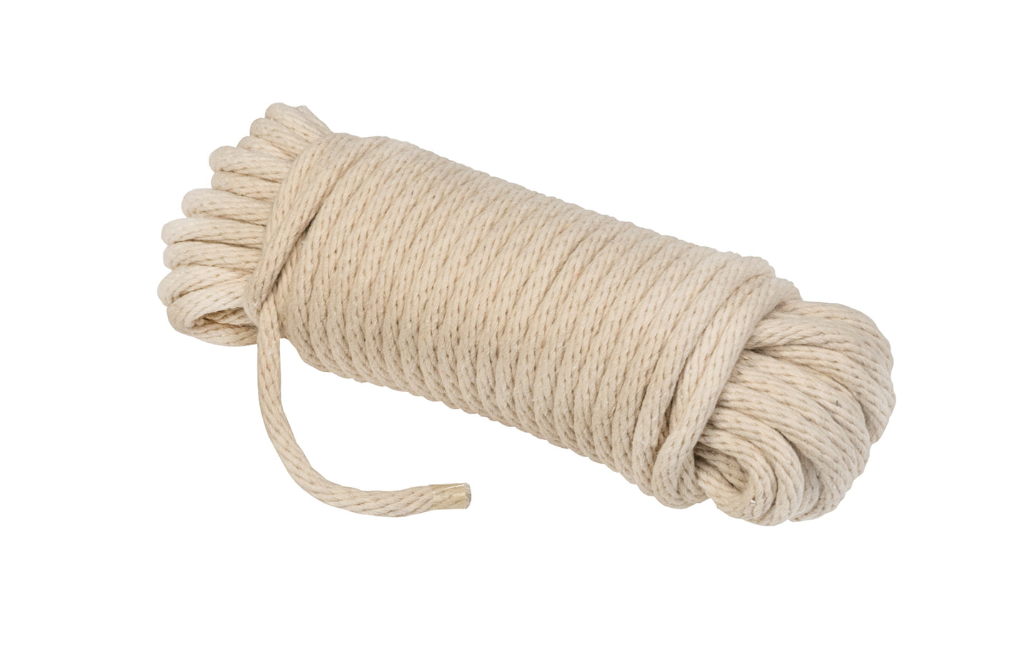 Natural Cotton Braided Sash Cord ~ #7 Size - 7/32" x 50'. Maximum wear & high breaking strength (26 lb. working load limit). Solid braided cotton sash cord for sash windows #7 size cord ~ Natural cotton fiber ~ Low stretch ~ 7/32" thick diameter x 50' long. Great for other purposes around the shop.