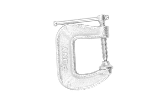 Pony C-Clamp ~ 7/8" Opening Capacity x 1-1/8" Jaw Depth - Pony Jorgensen Model No. 231 - Bright zinc plated steel - 900 lb. clamping force - Carriage Clamp 