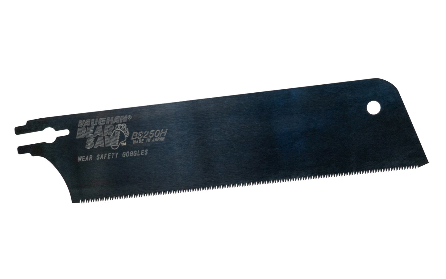 Made in Japan · Vaughan 250 mm replacement blade Model 250RBH ~ For use with Vaughan Saw 250 mm BS250H ~ Crosscut Teeth: 15 TPI ~ The blade is great for general lumber, hardwoods, softwoods, plywood, dry bamboo, plastics & laminates - 051218569421 - Impulse hardened teeth - Vaughan Bear Saw - Medium to Fine Hardwood