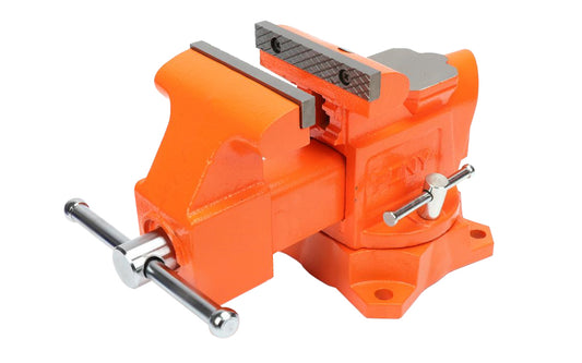 Pony 4" Heavy-Duty Bench Vise with Swivel Base ~ 3-1/2" Jaw Opening - Model No. 29040 - Jorgensen Pony Tools - Permanent pipe jaw, ground & polished anvil, & forming horn