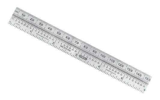 General Tools 6" Flexible Stainless Steel Rule (MM, 16ths, 32nds) - Model No. 311me ~ Readings in millimeters, 16ths & 32nds ~ Precision made - Etched Graduations ~ Made in USA ~ 038728320759