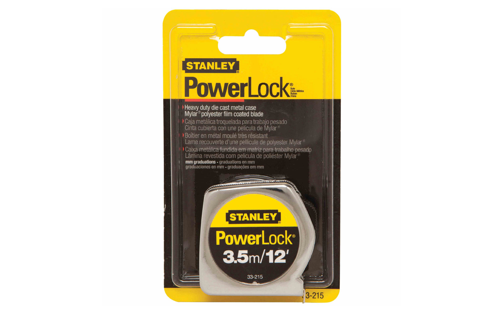 Stanley Powerlock 3.5m / 12' Tape Measure - Millimeter Scale ~ 33-215