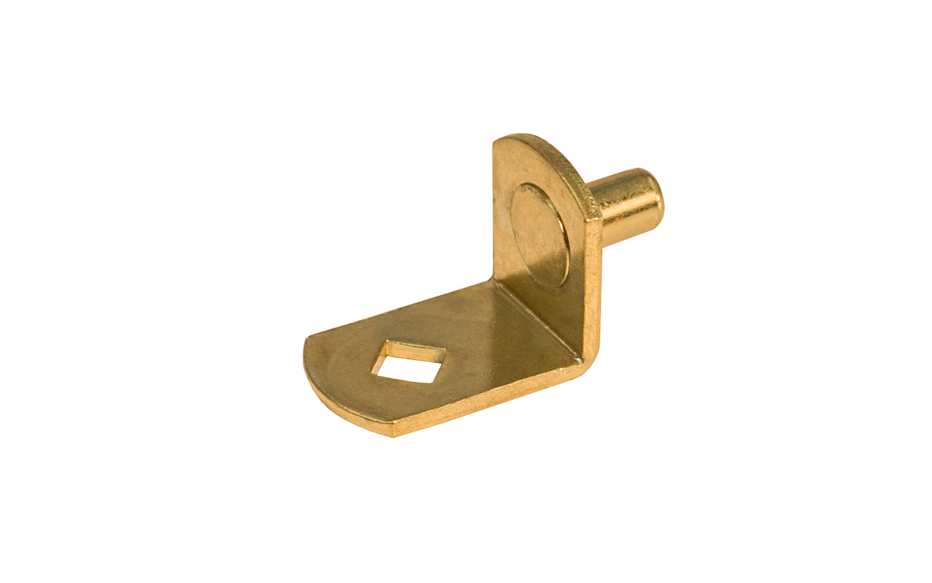 5 mm Shelf Support Pin, Bracket Style - Brass Finish - KV Model No. 345-BR - Knape and Vogt