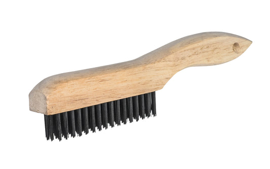 10" Long Carbon Steel Scratch Brush with Wooden Handle ~ 3/4" Width x 1-1/8" Trim - Magnolia Brush Model No. 4-S - Made in USA