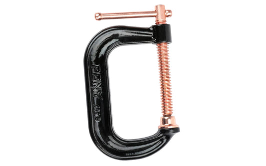Pony 6" Heavy Duty Drop-Forged C-Clamp ~ No. 406-D - Heavy Duty - Drop Forged Steel - Industrial Grade - 6" max opening - Copper coated cold-drawn screw - 5,400 lb. clamping force