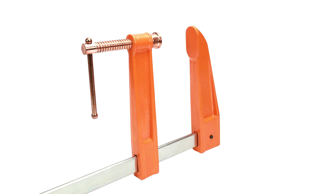 Jorgensen 9" Deep-Reach Throat Bar Clamp ~ 12" Max Opening - No. 4912 - Cast iron heads & rust resistant steel bars - 1,200 lbs. clamping pressure - With steel sliding pin handle & copper-plated screw & swivel end - Heavy Duty Deep Throat Clamp -  9"  Deep