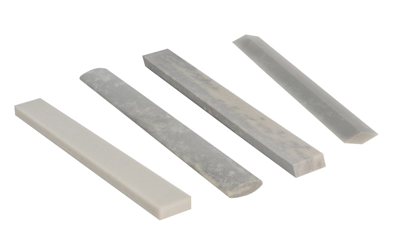 Hard Arkansas 4-Piece File Stone Set ~ Flat, Oval, Diamond, Bevel ...