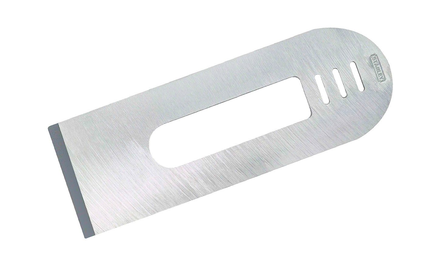Model 12-504 - 0-12-504 ~ 1-3/8" (35 mm) wide cutter blade ~ Hardened, tempered high-carbon chrome steel gives excellent edge retention - Can be honed to a razor-sharp edge ~ Ground to a flat surface ~ Ground edge of 25°; finish with honed angle of 30° is recommended - 076174125047 - Replacement Stanley Iron Blade