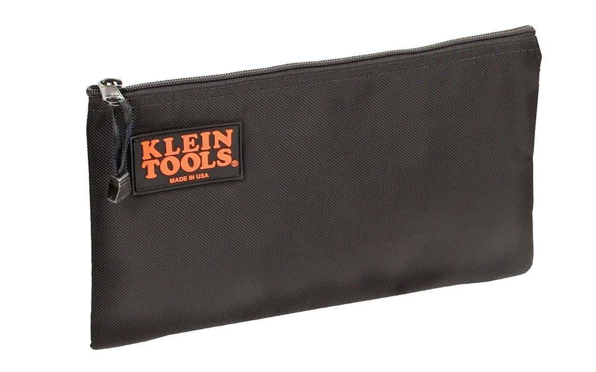 Klein Tools - Made in USA ~ Model 5139B - Cordura fabric, a high-performance material resistant to abrasions, tears & scuffs - Klein Cordura Pouch - Klein Cordura Bag - Convenient storage for pliers, wrenches, & other tools - Klein Cordura Zipper Bag - Heavy-duty zipper - 092644553660 - Padded Ballistic Nylon fabric - 12-1/2"  x  7"  x  4-1/4" 