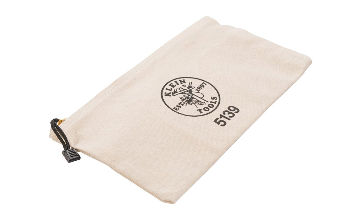 Klein Canvas Zipper Bag ~ 5139 - Klein Tools - Made in USA ~ Model 5139 - Made of tough Canvas material - Klein Canvas Pouch - Klein Canvas Bag - Convenient storage for pliers, wrenches, & other tools - Klein Canvas Zipper Bag - Made with tough No. 10 canvas for added durability - Heavy-duty zipper - 092644553332 - Original Klein Canvas - 12-1/2"  x  7"  x  4-1/4" 