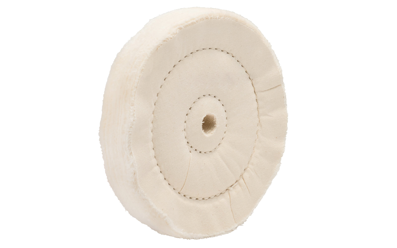 The 6" Cushion Sewn Buffing Wheel ~ 1" Thick is ideal for light cutting & coloring (polishing). 1/2" hole diameter. 1" wide thickness. Dico Polishing Company 525-72-6 Made in USA.